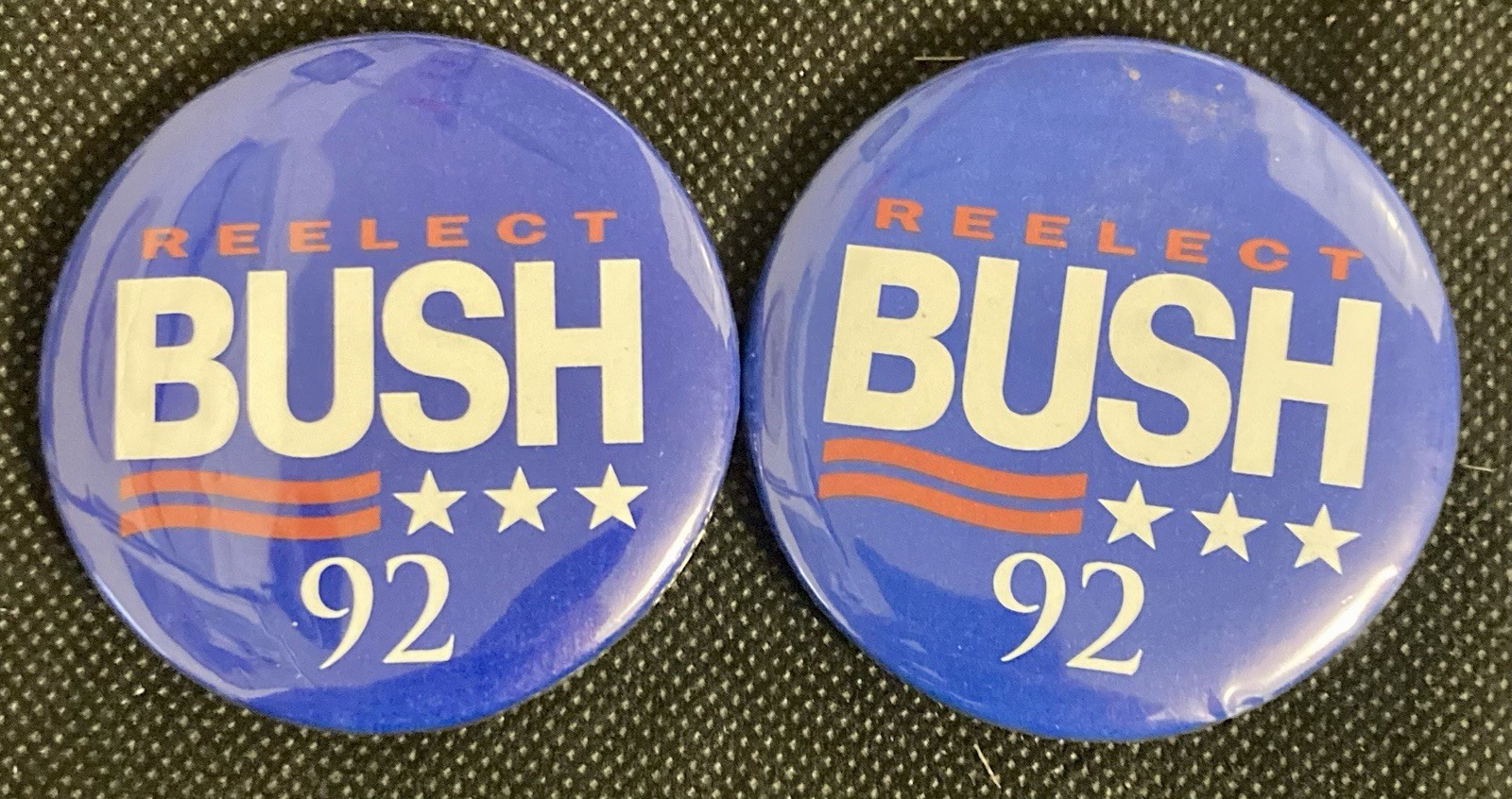 George H W Bush 1992 Presidential Re-Election Campaign 2 1/4″ Pinback Set of 2