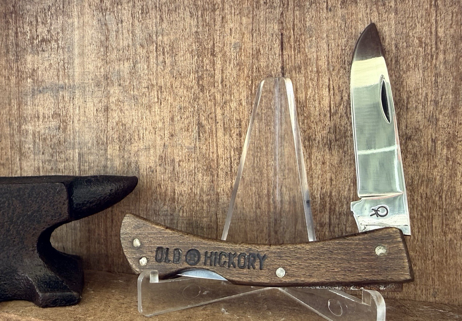 Vintage Ontario OK 9839 Old Hickory Lockback Work Knife 4 1/8” USA Wood