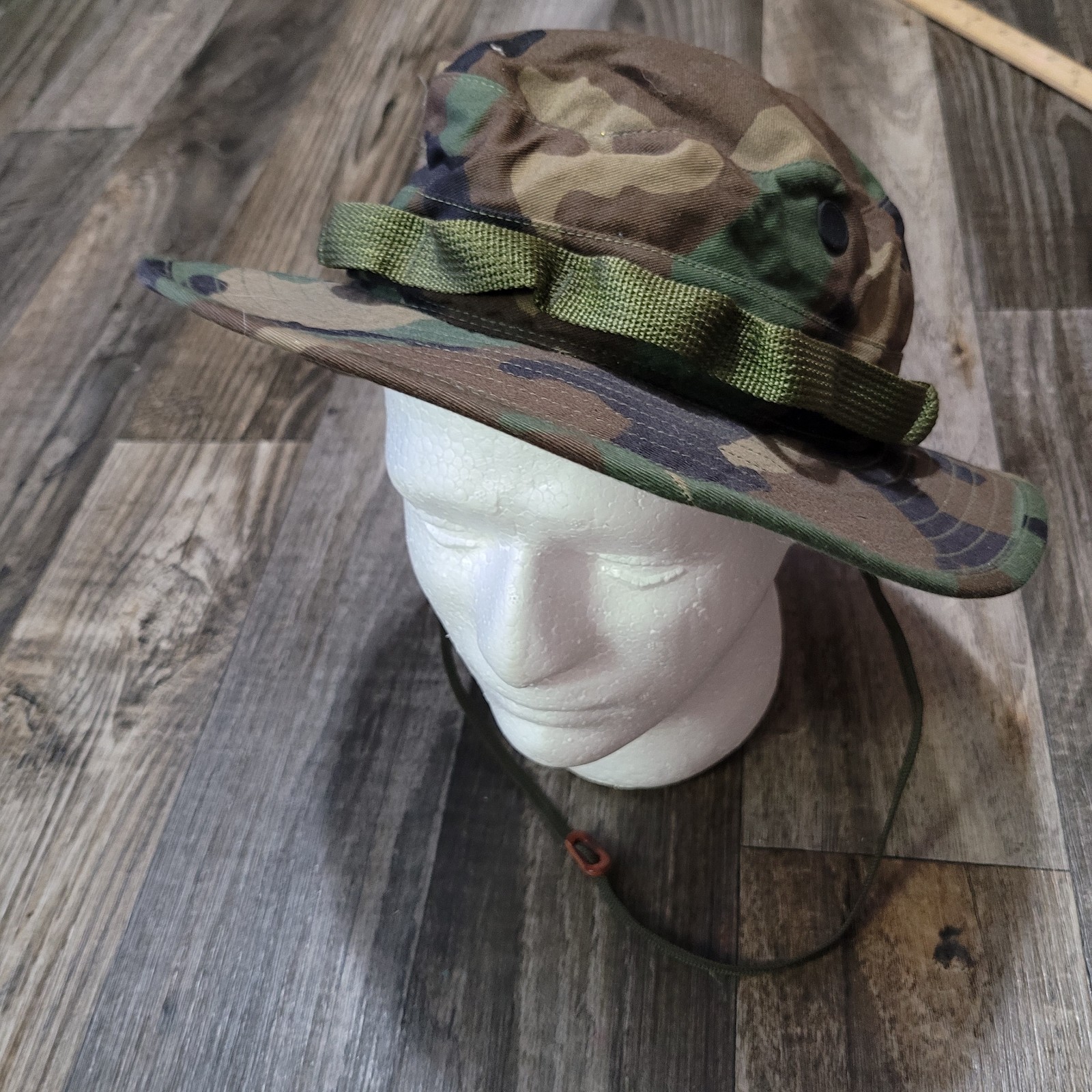 Military Hat Sun Hot Weather Woodland Type II Size 7 1/4 Boonie Bucket Hat
