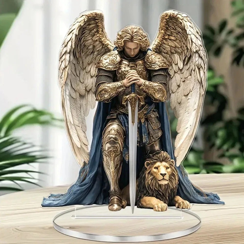 Archangel Michael Statue Religious Home Office Desktop Decor Father’s Day Gift